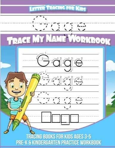 gage workbook tracing kids trace name ages kindergarten practice letter pre books