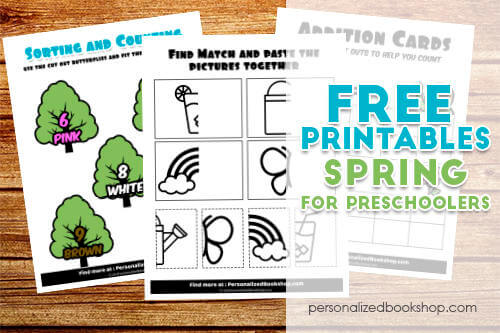 Preschool Spring Worksheets Sheets Bundle - Personalized Bookshop